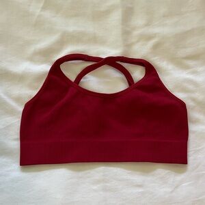 red sports bra